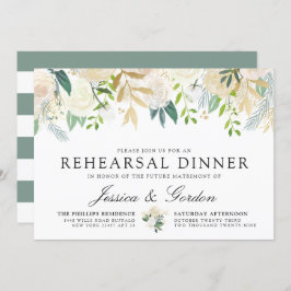 Convites Buquê Rosa Branco | Janto de ensaio de casamento