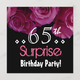 Convites Buquê Rosa Rosa Rosa Rosa 65º aniversário surpresa