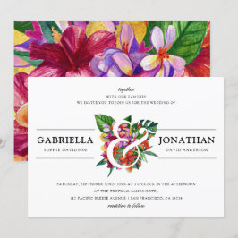 Convites Buquê Tropical & Tipografia Moderna | Casamento