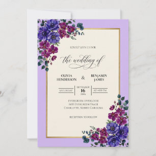 Convites Buquê Violeta Âmbar Casamento Eucalipto