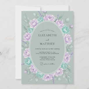 Convites Buquê Violeta Celadon Casamento Eucalipto