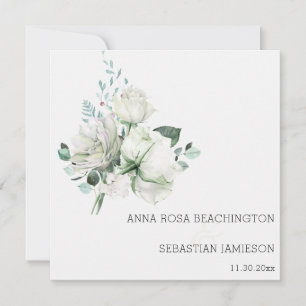 Convites *~* Buquês Brancos Florais AR15 QR + Casamento RS