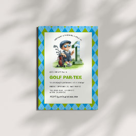 Convites Buraco de Um Golfe Par-Tee Aniversário de 1 ano Me