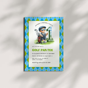 Convites Buraco de Um Golfe Par-Tee Aniversário de 1 ano Me