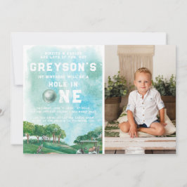 Convites Buraco Em Um Garoto De Golfe Primeiro Aniversário