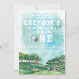 Convites Buraco Em Um Garoto De Golfe Primeiro Aniversário