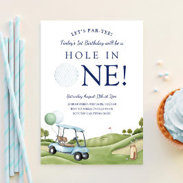 Convites Buraco Em Um Golfe Par-Tee Aniversário de 1 Ano
