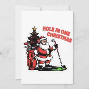 Convites Buraco em Um Natal Papai Noel Golfe Minigolfe