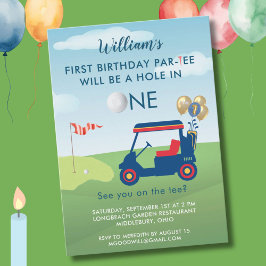 Convites Buraco Em Um primeiro aniversario De Golfe De Carr