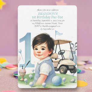 Convites Buraco em um primeiro aniversario de Golfe ParTee