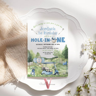Convites BURACO EM UM, qualquer Idade, Mestre de Golfe, Con