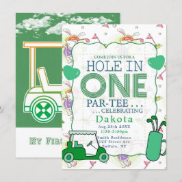 Convites Buraco Na Celebração De Aniversário De Um Par-Tee 