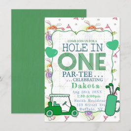 Convites Buraco Na Celebração De Aniversário De Um Par-Tee 