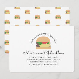 Convites Burger de quintal Q de CHURRASCO de Chá de fraldas