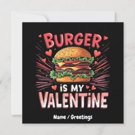 Convites Burger é meu Namorados Um Homenagem Hilário