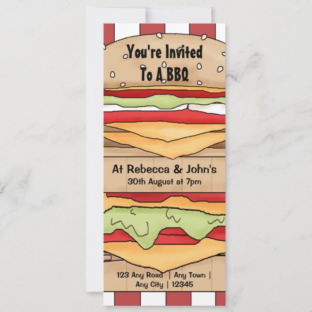 Convites Burger Grande do Partido do churrasco (Frente)