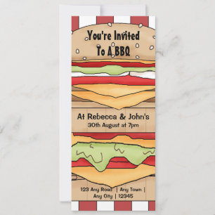 Convites Burger Grande do Partido do CHURRASCO