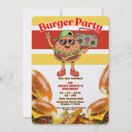 Convites Burger Party Themed Invitation