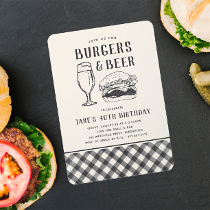 Convites Burgers e Cervejas Qualquer Ocasião ou Festa de an