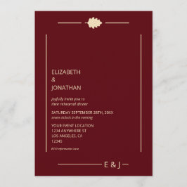 Convites Burgundy Autumn Rehearsal Dinner