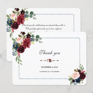 Convites Burgundy Azul Marinho Floral Quadro Casamento Obri