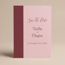 Burgundy Bar Minimalista Casamento Salvar A Data