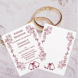 Convites Burgundy Bells - Recepção de casamento de Rolagem