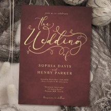 Burgundy Bergaminho Russo Flourando Caligrafia Inv