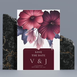 Convites Burgundy Blush Floral Cor-de-Rosa Gordo Salve A Da