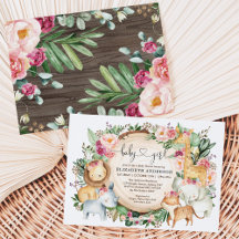 Burgundy Blush Floral Safari Chá de fraldas