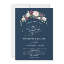 Burgundy Blush Ivory Floral Marinho Azul Casamento