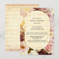 Burgundy Blush Musical Floral Chá de panela