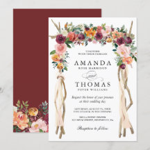 Burgundy Blush Rustic Bloom Floral