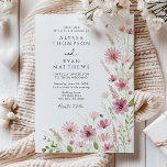 Convites Burgundy Blush Wildflower Floral Wedding<br><div class="desc">This watercolor burgundy and blush wildflower wedding invitation features soft, romantic florals in dusty pink, deep burgundy, and muted greenery. Designed with a light, airy layout, this elegant floral invitation is perfect for garden weddings, rustic weddings, boho weddings, and outdoor wedding celebrations. The hand-painted wildflowers create a natural, organic look,...</div>
