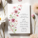 Convites Burgundy Blush Wildflower Floral Wedding<br><div class="desc">This watercolor burgundy and blush wildflower wedding invitation features soft, romantic florals in dusty pink, deep burgundy, and muted greenery. Designed with a light, airy layout, this elegant floral invitation is perfect for garden weddings, rustic weddings, boho weddings, and outdoor wedding celebrations. The hand-painted wildflowers create a natural, organic look,...</div>