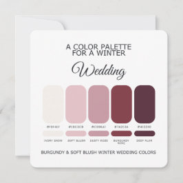Convites Burgundy Blush Winter Wedding Palette 2026 Card