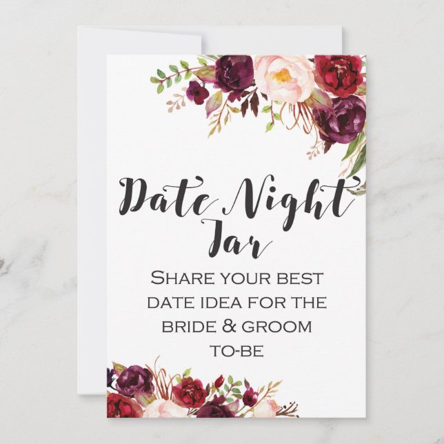 Convites Burgundy Boho Flower Sinal 5x7" (Frente)