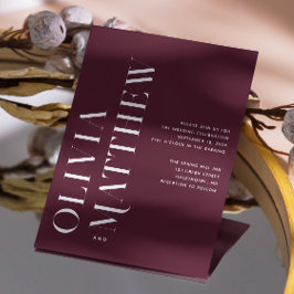 Convites Burgundy, casamento simples e minimalista + detalh