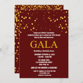 Convites Burgundy Charity Ball Corporate Fundraking Party