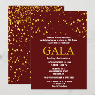 Convites Burgundy Charity Ball Corporate Fundraking Party