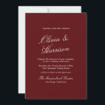 Convites Burgundy Classic Calligraphy Old Money<br><div class="desc">Old Money wedding invitations designed for a timeless, heirloom-level celebration. This estate script wedding invitation blends Heritage Red elegance with classic European calligraphy for a truly aristocratic aesthetic. Inspired by 2026 Regency Revival and Quiet Luxury movements, it’s perfect for the refined, traditional bride who loves formal wording and couture typography....</div>