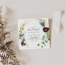 Burgundy Dourado Geométrico Do Casamento De