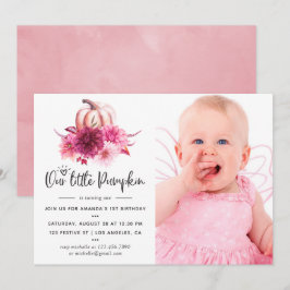 Convites Burgundy e Blush Autumn Fall Pumpkin Aniversário