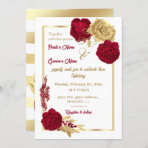 burgundy e flores douradas casamento geométrico el