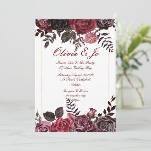 CONVITES BURGUNDY FALL FLORAL WEDDING