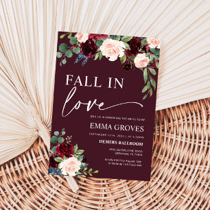 Convites Burgundy Fall in Love Chá de panela