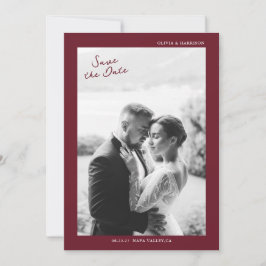 Convites Burgundy Fall Wedding Save the Date