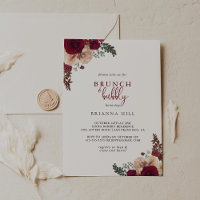 Burgundy Floral Brunch e Chá de panela Bubble