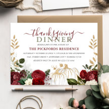 Burgundy Floral Pumpkin Ação de Graças