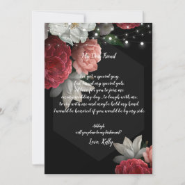 Convites Burgundy Floreal Light será minha dama de honra